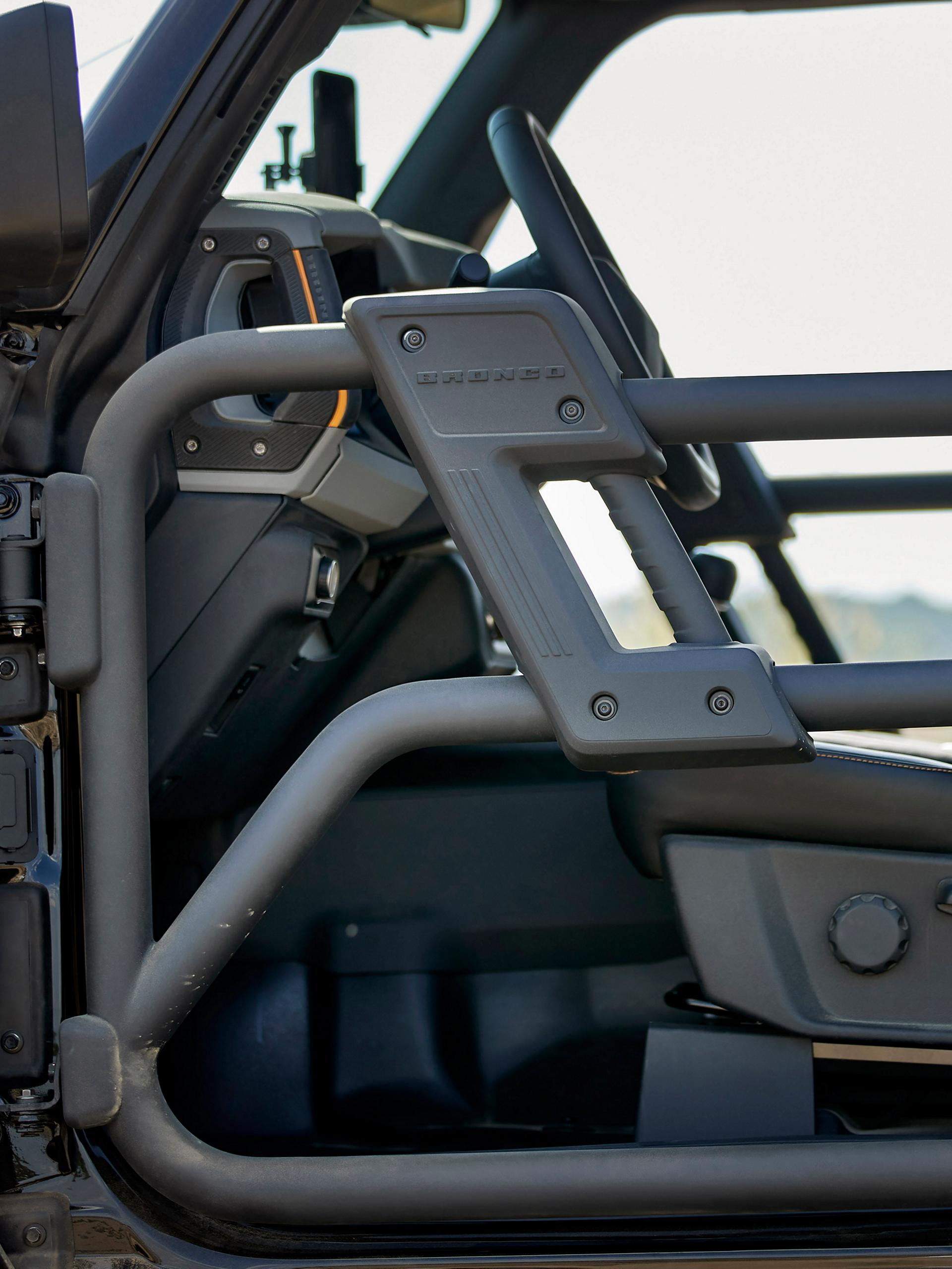 A Ford Bronco® SUV equipped with a tube door kit